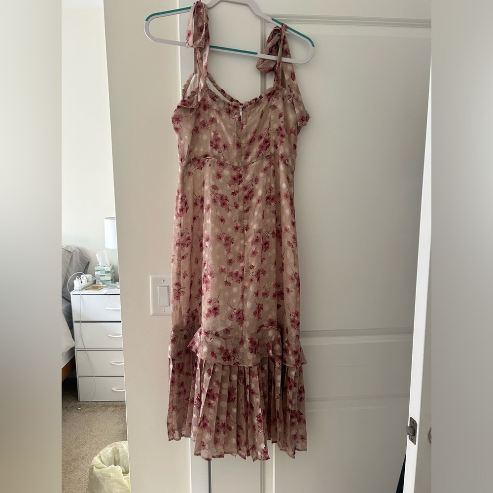 Lulus Pink Flower Ruffle Dress - Picture 4 of 6